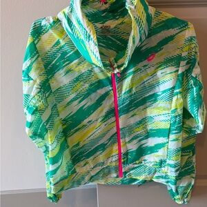 ASICS Green and Yellow Retro Running Jacket